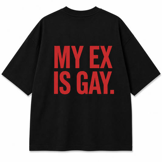 T-shirt Noir Oversize My Ex Is Gay